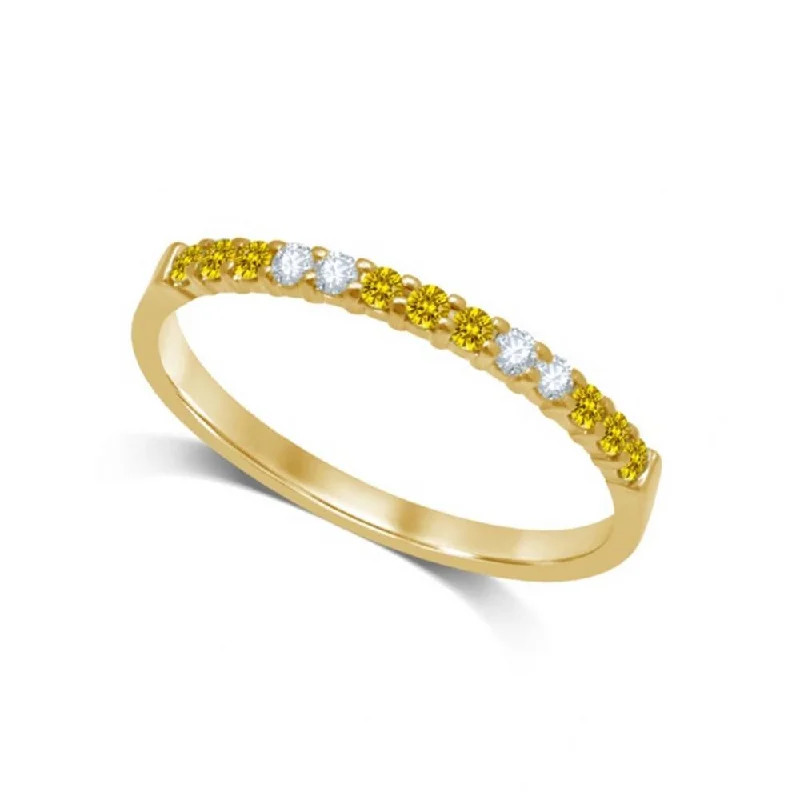 Tourmaline Gemstone Rings in a Multicolor Array14K Yellow Gold 1/3 Ctw Yellow Sapphire & Diamond Machine Band