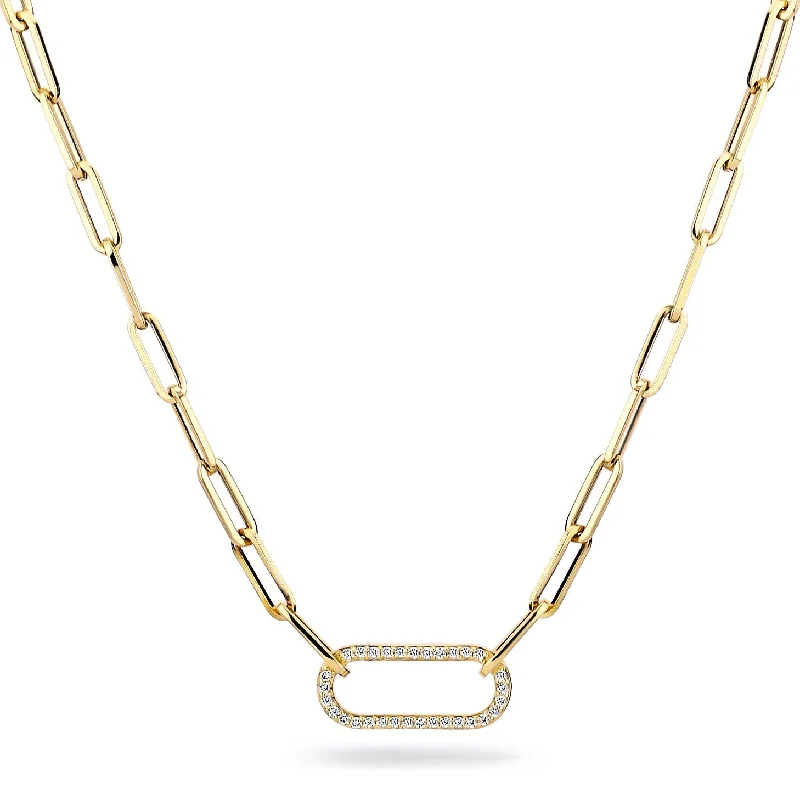 Small Pavé Link Necklace CN353-YG