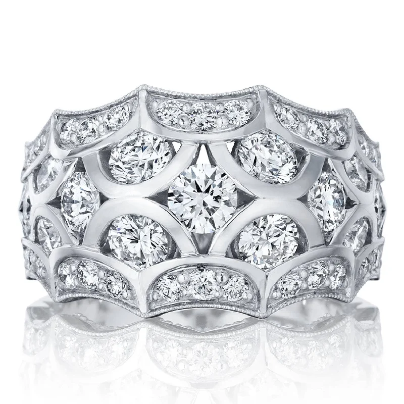 Cushion - Cut Diamond Rings with Double - Prong SettingsCascading Diamond Eternity Band