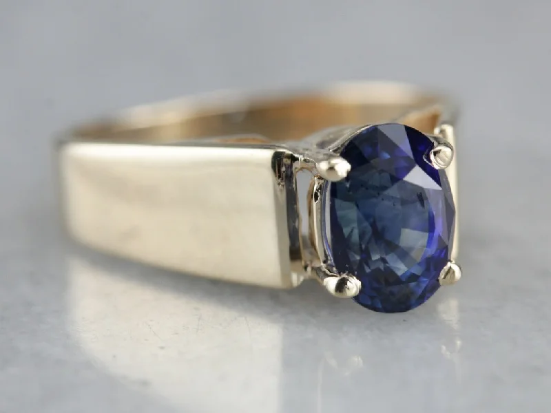 Topaz Gemstone Rings with a Faceted Cut and Shimmering EffectModern Sapphire Solitaire Ring