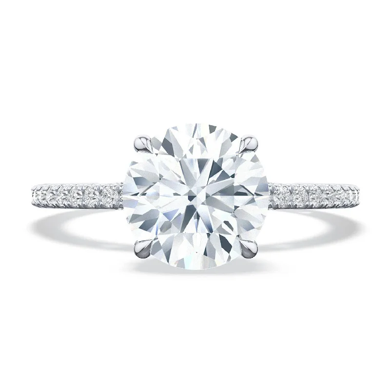 Diamond Rings with a Cathedral Setting for a Classic LookRound Solitaire Engagement Ring