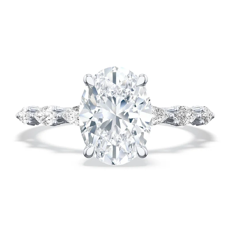 Diamond Rings with a Bezel - Set Center Stone for DurabilityOval Solitaire Engagement Ring