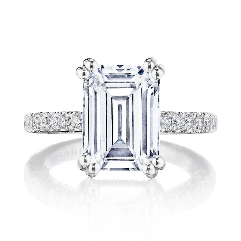 Cushion - Cut Diamond Rings with Double - Prong SettingsEmerald Solitaire Engagement Ring