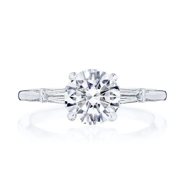 Engagement Diamond Rings with Hidden Halo SettingsRound 3-Stone Engagement Ring