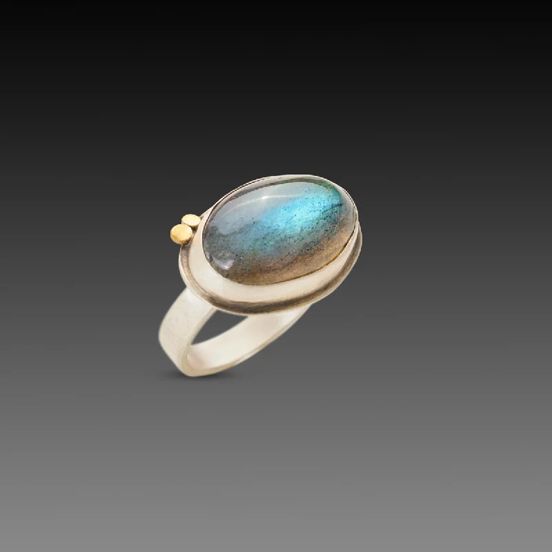 Sapphire Gemstone Rings in a Victorian - Inspired DesignSmooth Oval Labradorite Ring