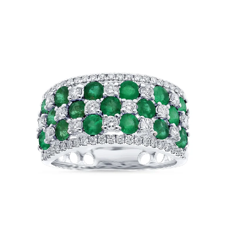 Topaz Gemstone Rings with a Faceted Cut and Shimmering Effect14K 0.75CT DIAMOND EMERALD RING