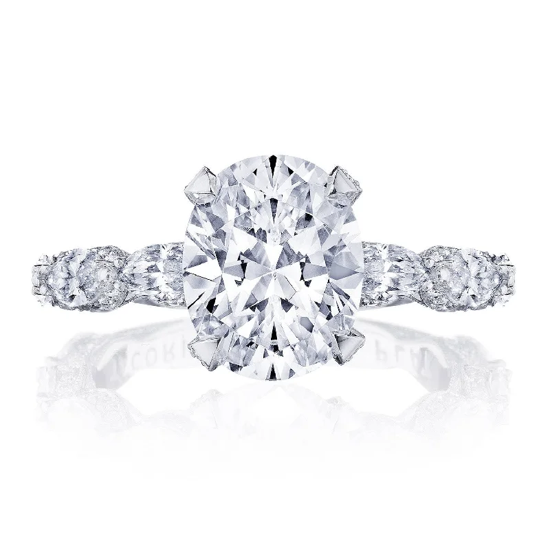 Micro - Pave Diamond Rings with a Sparkling BandOval Solitaire Engagement Ring