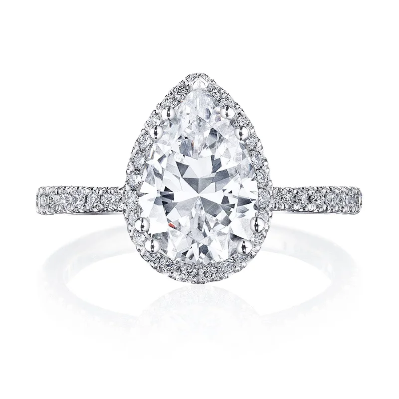 Diamond Rings with a Bezel - Set Center Stone for DurabilityPear Bloom Engagement Ring