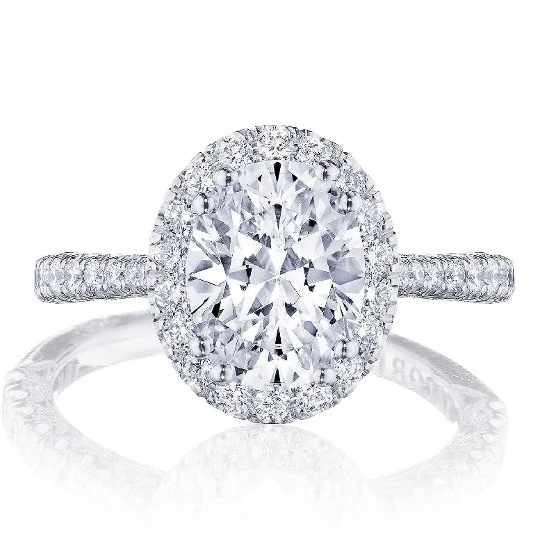 Micro - Pave Diamond Rings with a Sparkling BandOval Bloom Engagement Ring