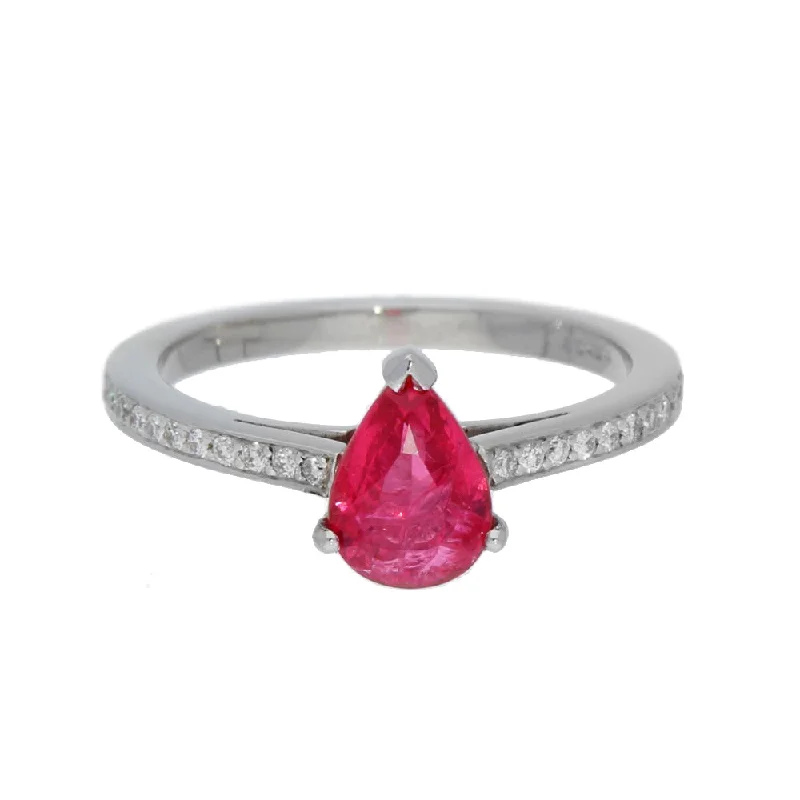 Agate Gemstone Rings with a Banded and Textured DesignPlatinum Red Spinel and Diamond Ring