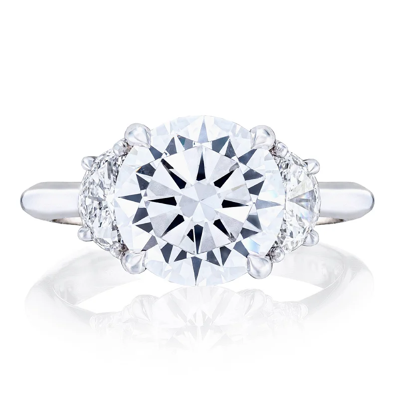 Cushion - Cut Diamond Rings with Double - Prong SettingsRound 3-Stone Engagement Ring