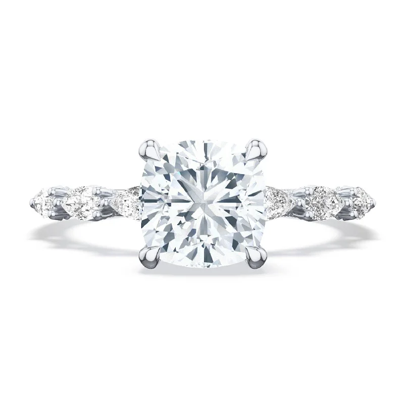 Diamond Rings with a Bezel - Set Center Stone for DurabilityCushion Solitaire Engagement Ring