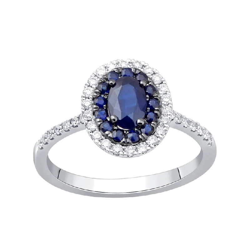 Opal Gemstone Rings with a Rainbow - Hued Play of Color14K 0.27 CT Diamond & SAPPHIRE RING