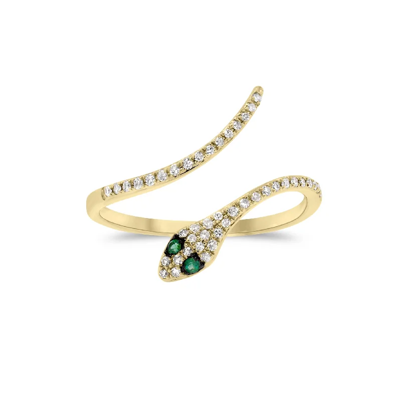 Tourmaline Gemstone Rings in a Multicolor ArrayDiamond & Emerald Snake Ring