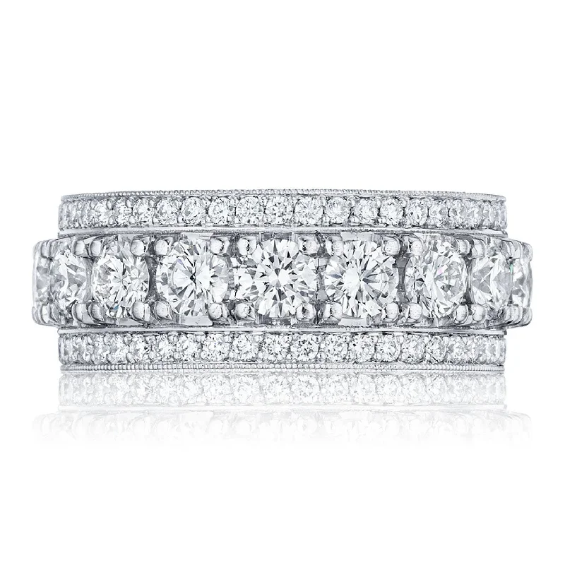 Engagement Diamond Rings with Hidden Halo SettingsMulti-dimensional Round Brilliant Diamond Eternity Band