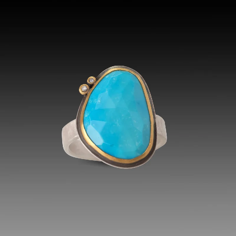 Agate Gemstone Rings with a Banded and Textured DesignFaceted Turquoise Ring