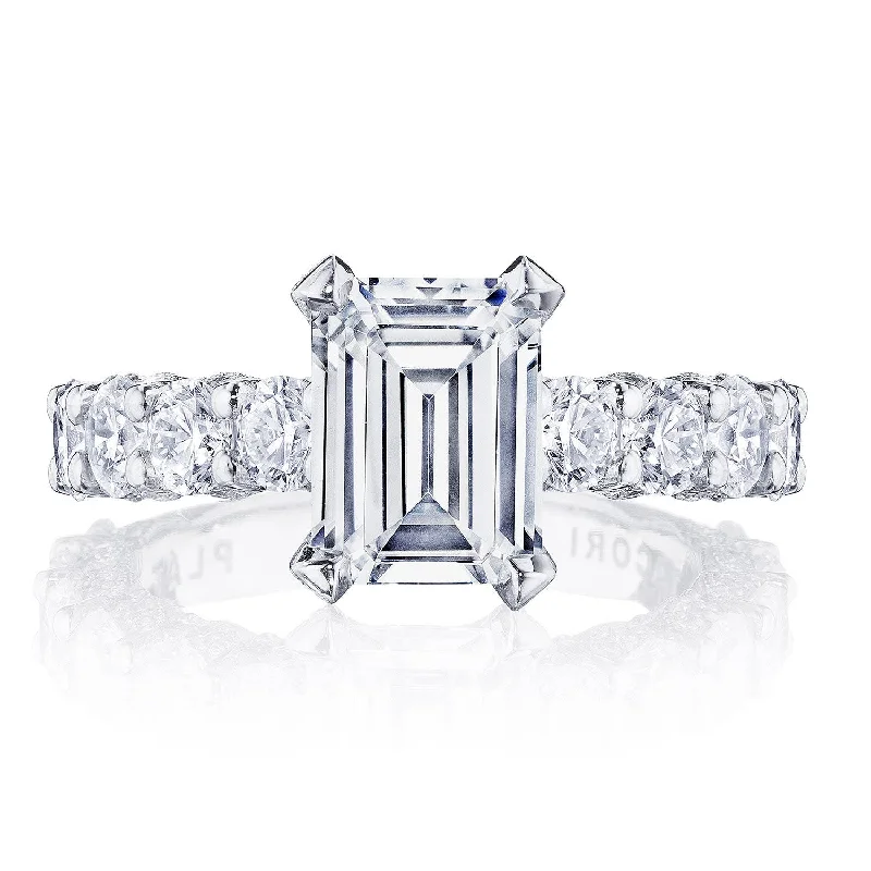 Micro - Pave Diamond Rings with a Sparkling BandEmerald Solitaire Engagement Ring