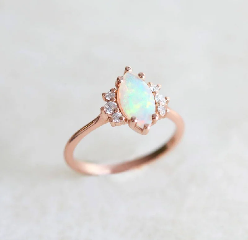 Citrine Gemstone Rings in a Modern Minimalist StyleSophia Opal Ring