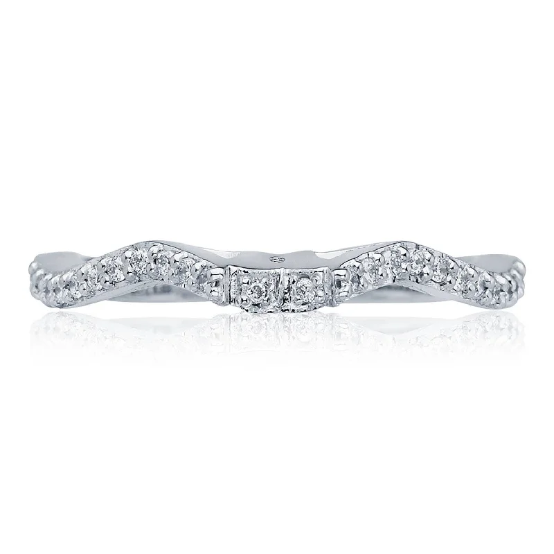 Solitaire Diamond Rings in Platinum SettingsContour Wedding Band