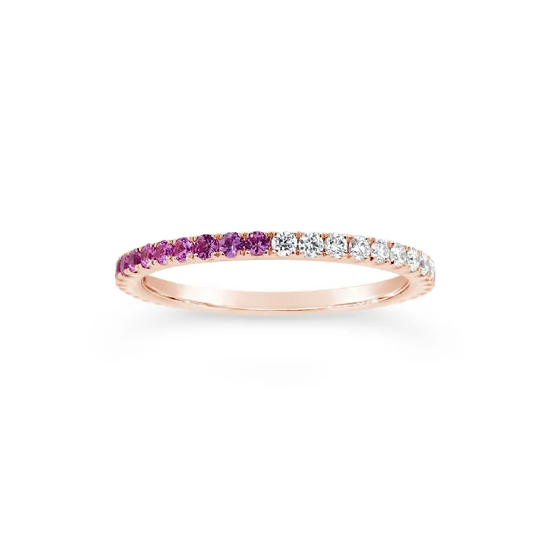 Jade Gemstone Rings with Intricate CarvingsGradient Diamond & Pink Sapphire Eternity Ring