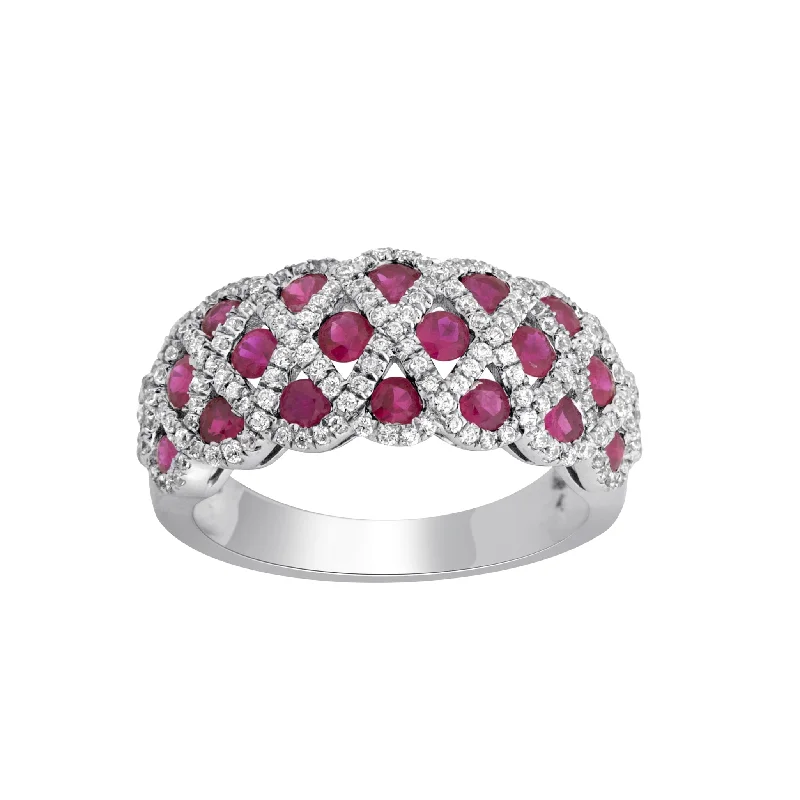 Topaz Gemstone Rings with a Faceted Cut and Shimmering Effect14K 0.58CT DIAMOND RUBY RING