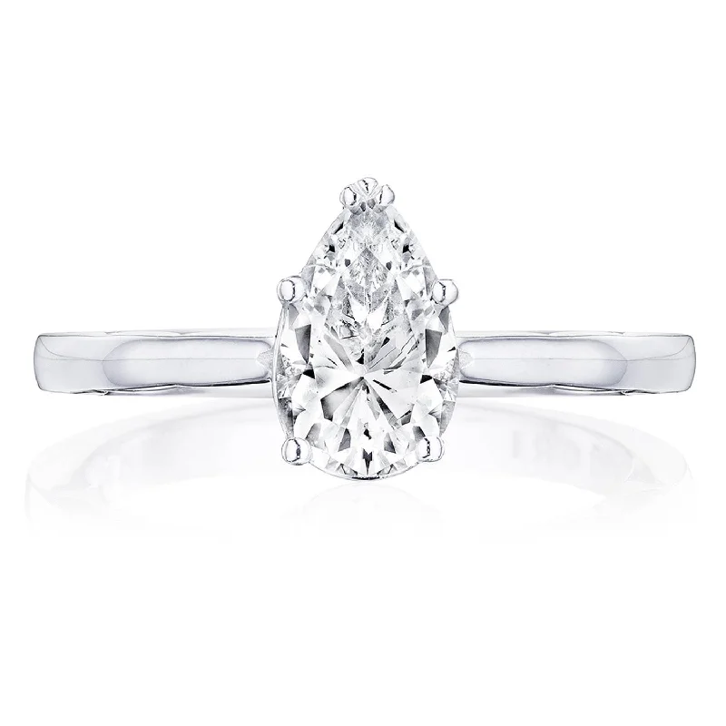 Engagement Diamond Rings with Hidden Halo SettingsPear Solitaire Engagement Ring