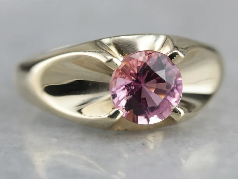 Amethyst Gemstone Rings with Sterling Silver Braided BandsPink Tourmaline Solitaire Ring