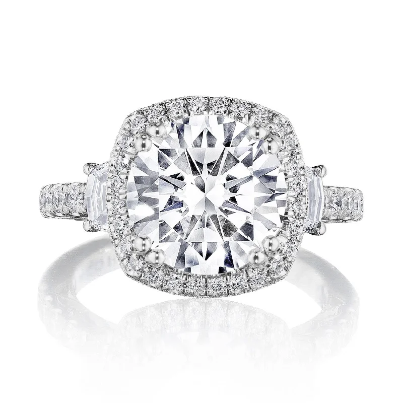 Custom - Designed Diamond Rings with Personalized EngravingsCushion 3-Stone Engagement Ring