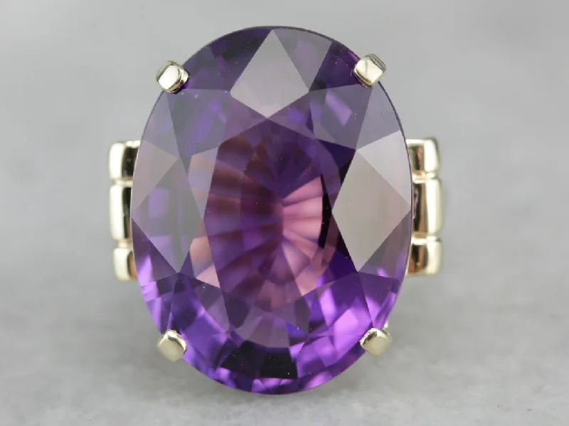 Jade Gemstone Rings with Intricate CarvingsVintage Amethyst Cocktail Ring