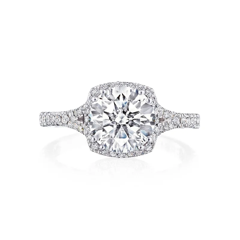 Art Deco - Style Diamond Rings with Geometric PatternsRound Bloom Engagement Ring