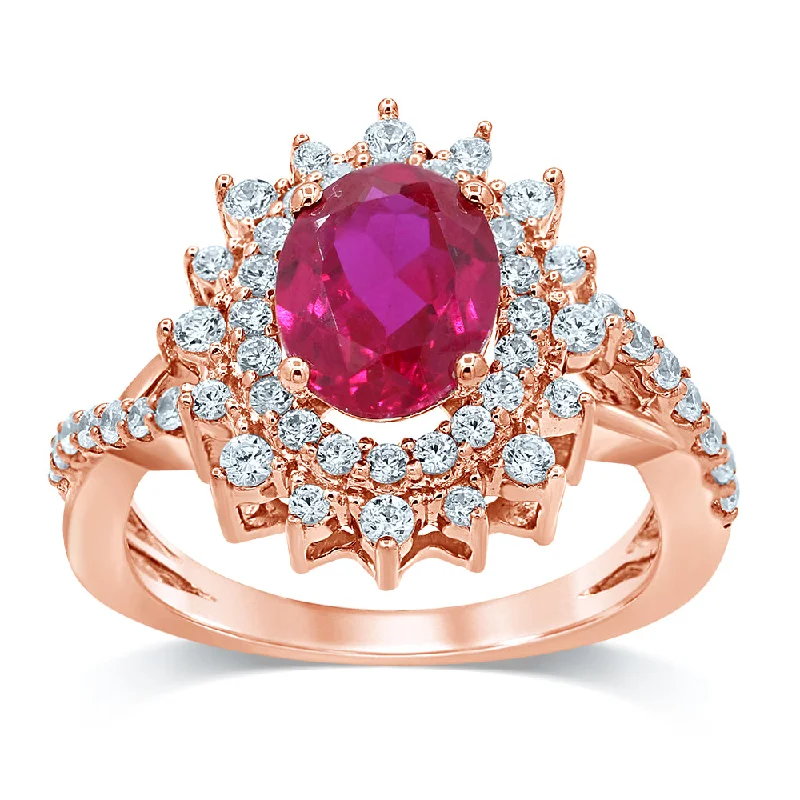 Agate Gemstone Rings with a Banded and Textured Design14K  0.71CT DIAMOND RUBY  RING