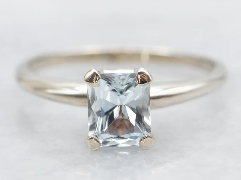 Citrine Gemstone Rings in a Modern Minimalist StyleAquamarine White Gold Solitaire Ring