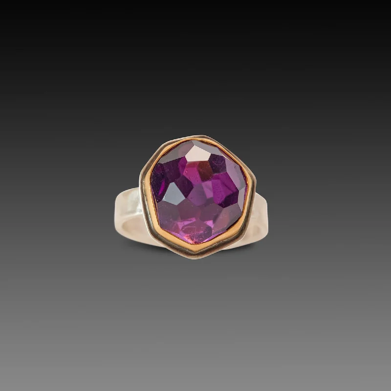 Tourmaline Gemstone Rings in a Multicolor ArrayOrganic Amethyst Ring