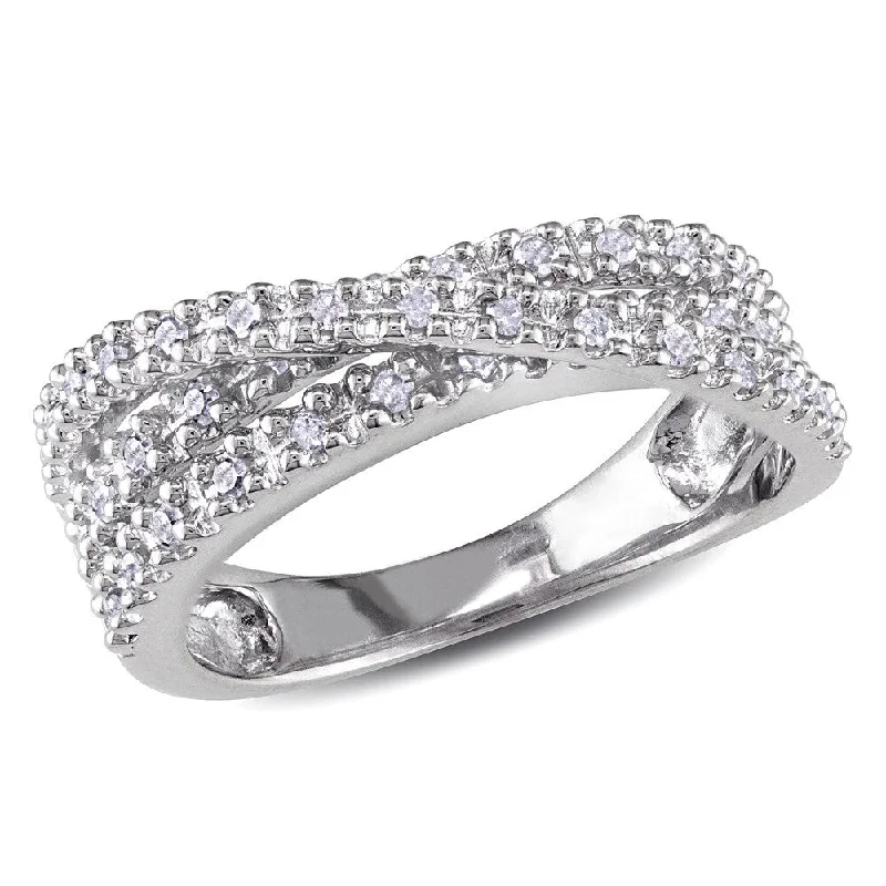 Diamond Rings with a Cathedral Setting for a Classic LookMiadora Sterling Silver 1/4ct TDW Diamond Crossover Ring