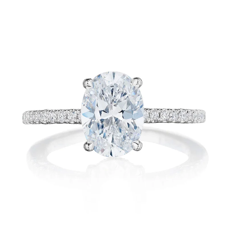 Halo - Style Diamond Rings with Smaller Accent DiamondsOval Solitaire Engagement Ring