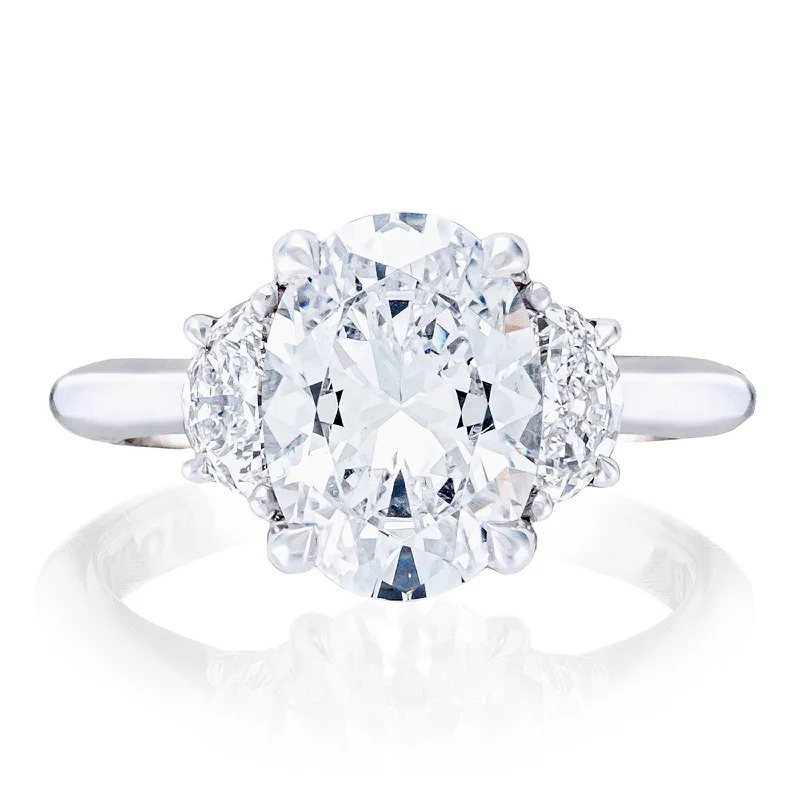 Three - Stone Diamond Rings with Princess - Cut DiamondsOval 3-Stone Engagement Ring