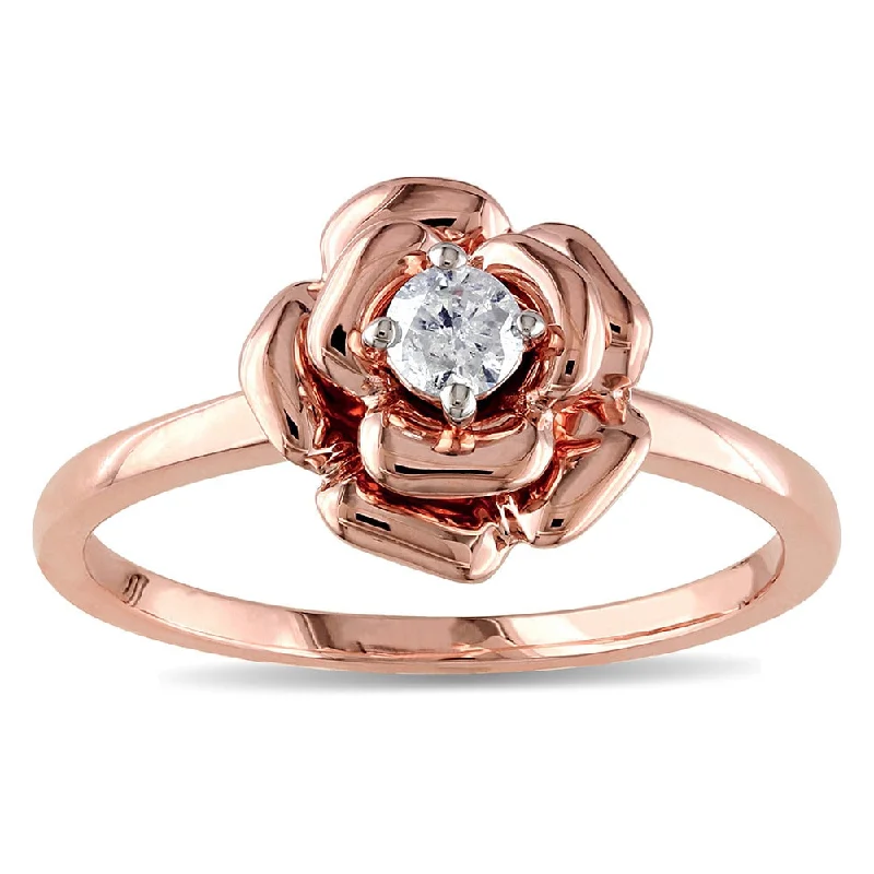 Infinity - Symbol Diamond Rings for a Romantic GestureMiadora 10k Rose Gold 1/6ct TDW Diamond Flower Promise Ring