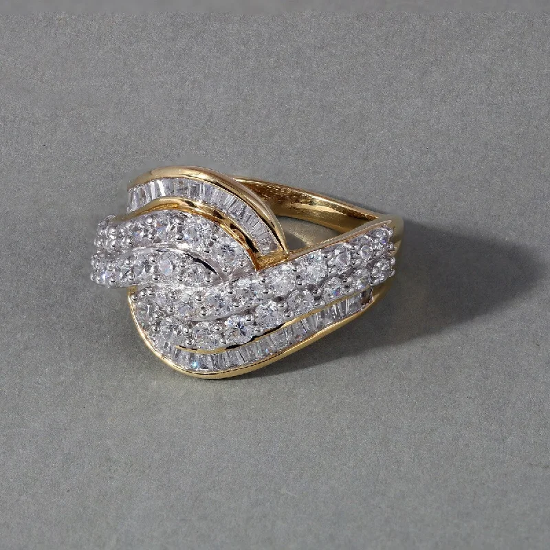 Vintage - Style Engagement Rings with Intricate Scrollwork2ct TDW Diamond Bypass Engagement Ring in 10k Yellow Gold