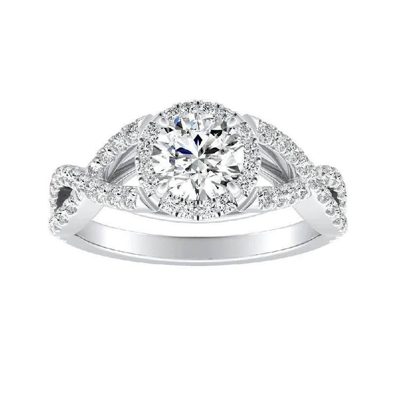 Platinum Engagement Rings with Milgrain EdgesAuriya 14k Gold 1 carat TW Round Halo Diamond Engagement Ring (G-H, VS1-VS2)