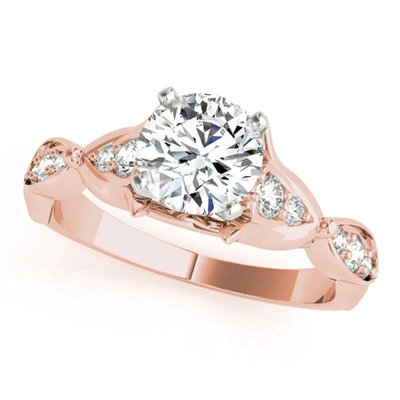 Engagement Rings with a Triple - Row Diamond BandAuriya 14k Rose Gold Lab Grown Round Diamond Engagement Ring 0.50 to 5.00 ct. tw. (F-G VS)