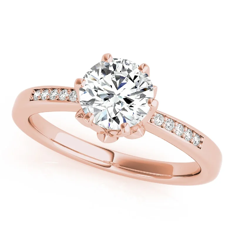 Rose - Cut Diamond Engagement Rings with a Rustic CharmAuriya 14k Rose Gold Lab Grown Round Diamond Engagement Ring 0.50 to 5.00 ct. tw. (F-G VS)