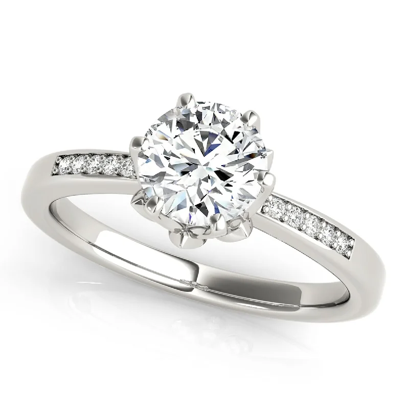 Vintage - Style Engagement Rings with Intricate ScrollworkAuriya 14k White Gold Lab Grown Round Diamond Engagement Ring 0.50 to 5.00 ct. tw. (F-G VS)