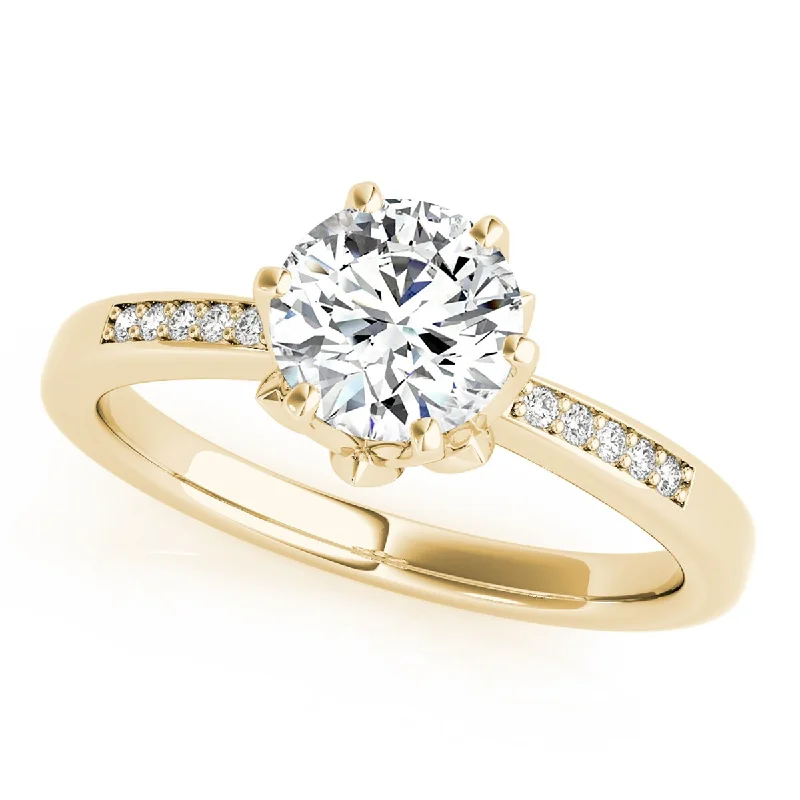 Pear - Shaped Engagement Rings with Twisted Shank DesignsAuriya 14k Yellow Gold Lab Grown Round Diamond Engagement Ring 0.50 to 5.00 ct. tw. (F-G VS)