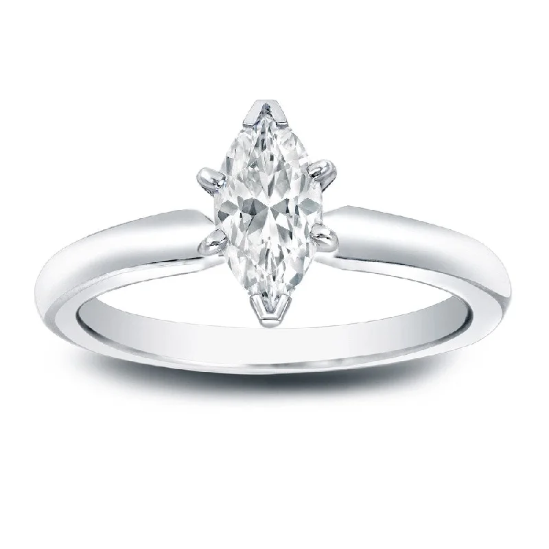 Art Nouveau - Inspired Engagement Rings with Organic MotifsAuriya 2/5ct TDW Solitaire Marquise Diamond Engagement Ring Platinum (I-J, I1-I2)