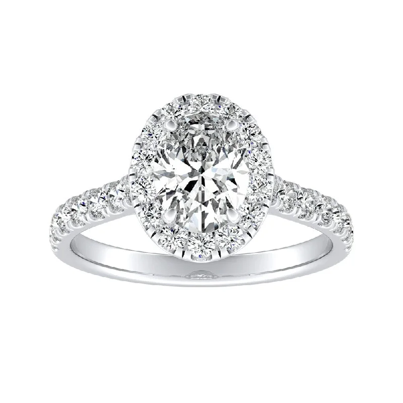 Moissanite Engagement Rings with a Sparkling Center StoneAuriya Platinum 1 5/8ctw Oval-cut Halo Diamond Engagement Ring (I-J, I1-I2)