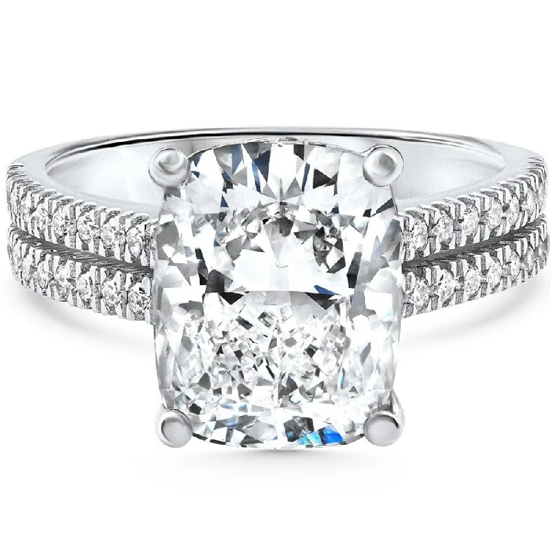 Engagement Rings with a Hidden Heart - Shaped CutoutCertified 5.84Ct Cushion Cut Diamond Engagement White Gold Lab Grown