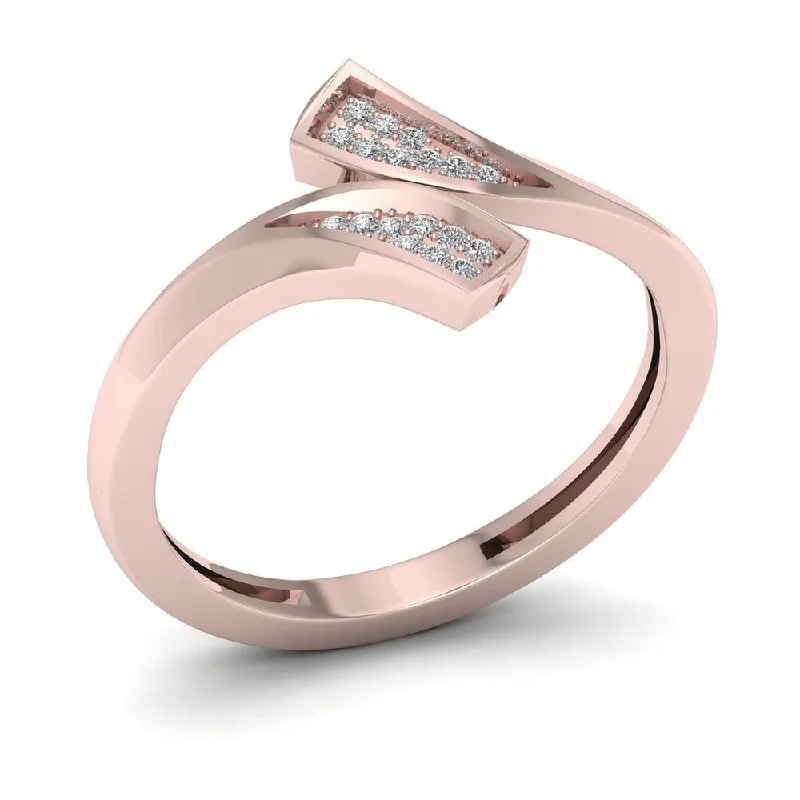 Rose - Cut Diamond Engagement Rings with a Rustic CharmDe Couer 1/20ct TDW Diamond Double Fashion Ring - Pink