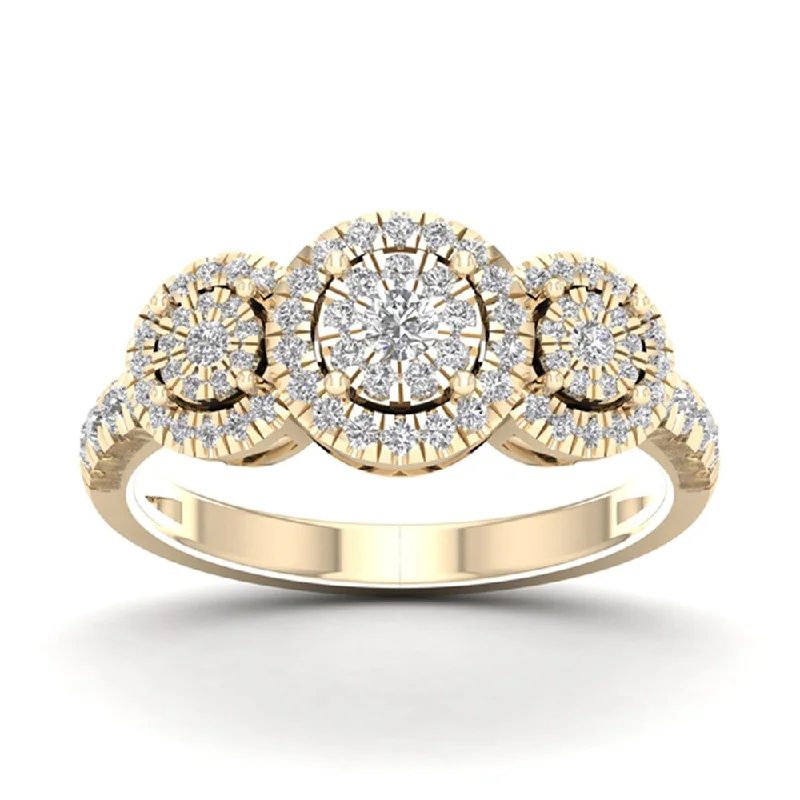 Two - Tone Engagement Rings in Rose and White GoldDe Couer 1/2ct TDW Diamond Cluster Ring - Yellow