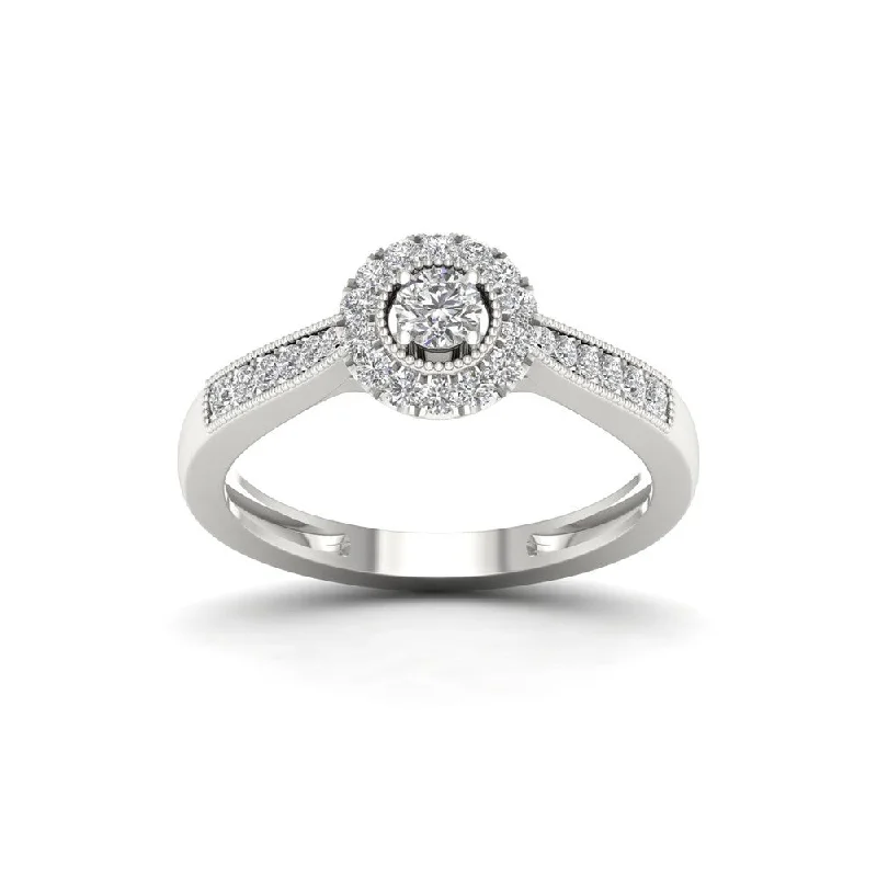 Engagement Rings with a Hidden Heart - Shaped CutoutDe Couer 1/3ct TDW Diamond Halo Engagement Ring - White