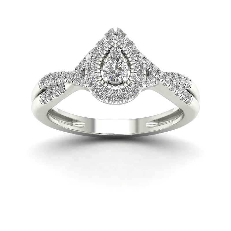 Engagement Rings with a Hidden Heart - Shaped CutoutDe Couer 1/3ct TDW Diamond Halo Engagement Ring - White